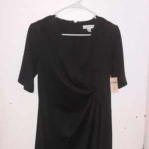 Coldwater Creek black side swept knit dress